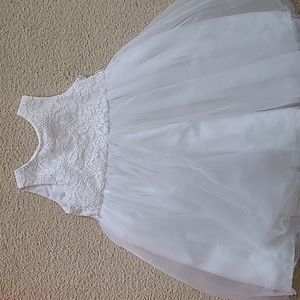 White wedding flower girl baptism dress 3T
